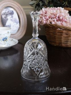 アンティーク雑貨 アンティークベル イギリスから届いた美しいアンティークガラス、向日葵のモチーフのディナーベル