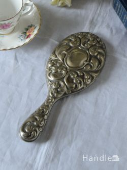 英国から届いたアンティークの手鏡、装飾が美しいハンドミラー