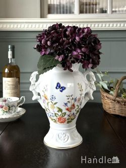 アンティーク雑貨  イギリスから届いたエインズレイの花器、MILLENIUM DAFFODILのアンティークフラワーベース