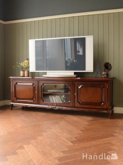 アンティーク風 アンティーク風の家具 おしゃれなテレビボード、アンティーク風のマホガニー材のテレビ台(180cm)