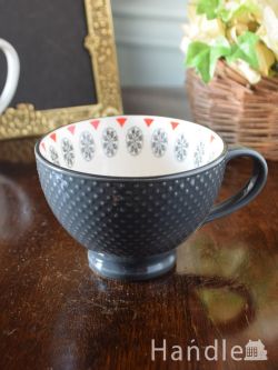 インテリア雑貨 紅茶カップ フランスのおしゃれな食器、コントワール・ドゥ・ファミーユのジャンボカップ（Dark grey）