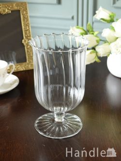 おしゃれなガラスの花瓶、爽やかなクリアガラスのフラワーベース（Lサイズ）