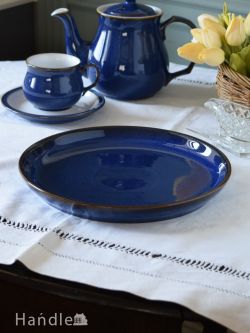 インテリア雑貨 プレート皿 イギリスから届いたデンビー社（DENBY）のブレックファーストプレート、Imperial Blue （インペリアルブルー）