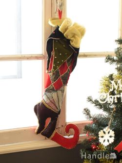 クリスマスまでの時間を楽しむ、サンタさんの靴下のオーナメント（YE/RD/GN）