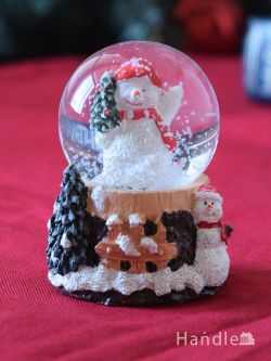 インテリア雑貨 オブジェインテリア クリスマスのお部屋をおしゃれに彩るオブジェ、雪が舞うクリスマススノードーム（ハングアウトスノーマン）