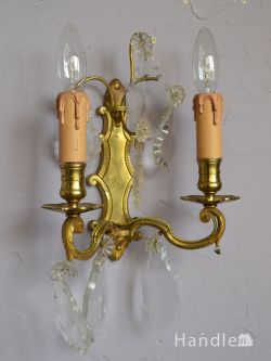 フランスのおしゃれなアンティークの照明、壁付けシャンデリア（Ｅ17シャンデリア球付）