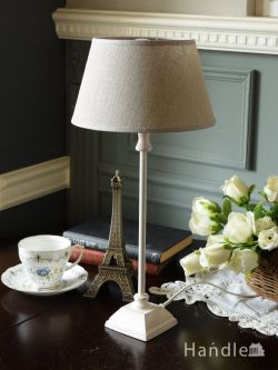 フレンチアンティーク風のおしゃれな照明、コントワール・ドゥ・ファミーユのテーブルランプ(E26球付・グレイ)