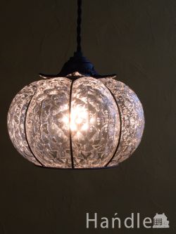 照明おしゃれ ペンダントライト イタリアのおしゃれなペンダントランプ、ヴェネチアで作られた照明（ムラノガラス・クリア）(E17球付)