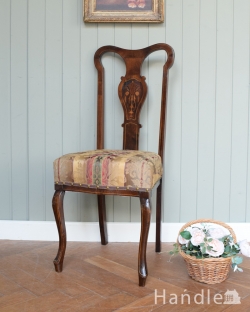 アンティークチェア・椅子  イギリスの豪華なアンティークの椅子、インレイド（象嵌）チェア
