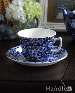 インテリア雑貨 紅茶カップ 英国輸入雑貨　バーレイ社のカップ＆ソーサー(ブルーキャリコ)