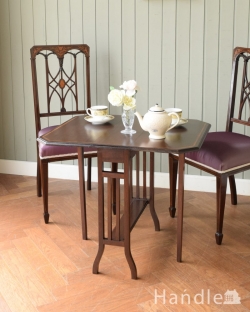 アンティーク家具  アンティークの美しいサイドテーブル、伸長式のサザーランドテーブル
