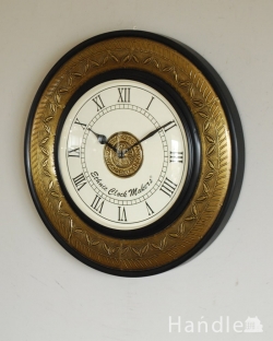 インテリア雑貨  アンティーク調のおしゃれな時計、キラッと輝く絵になるウォールクロック（掛け時計）