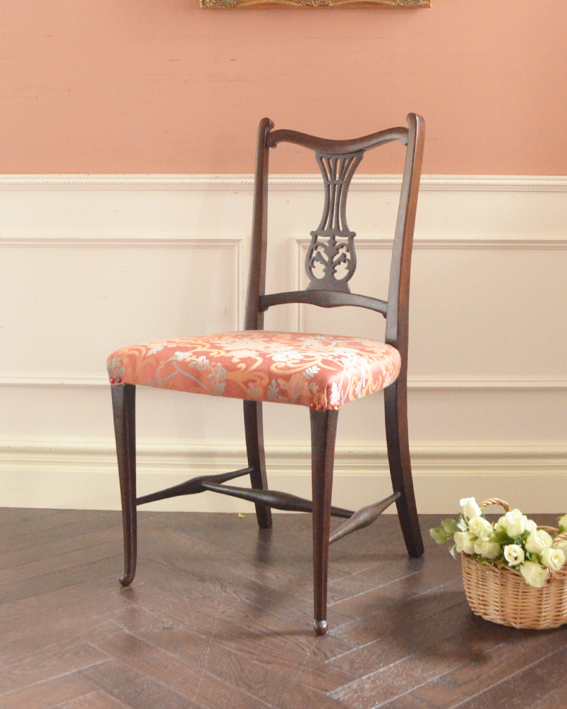 アンティークの美しい椅子、芸術的な透かし彫りのサロンチェア (m-390-c)