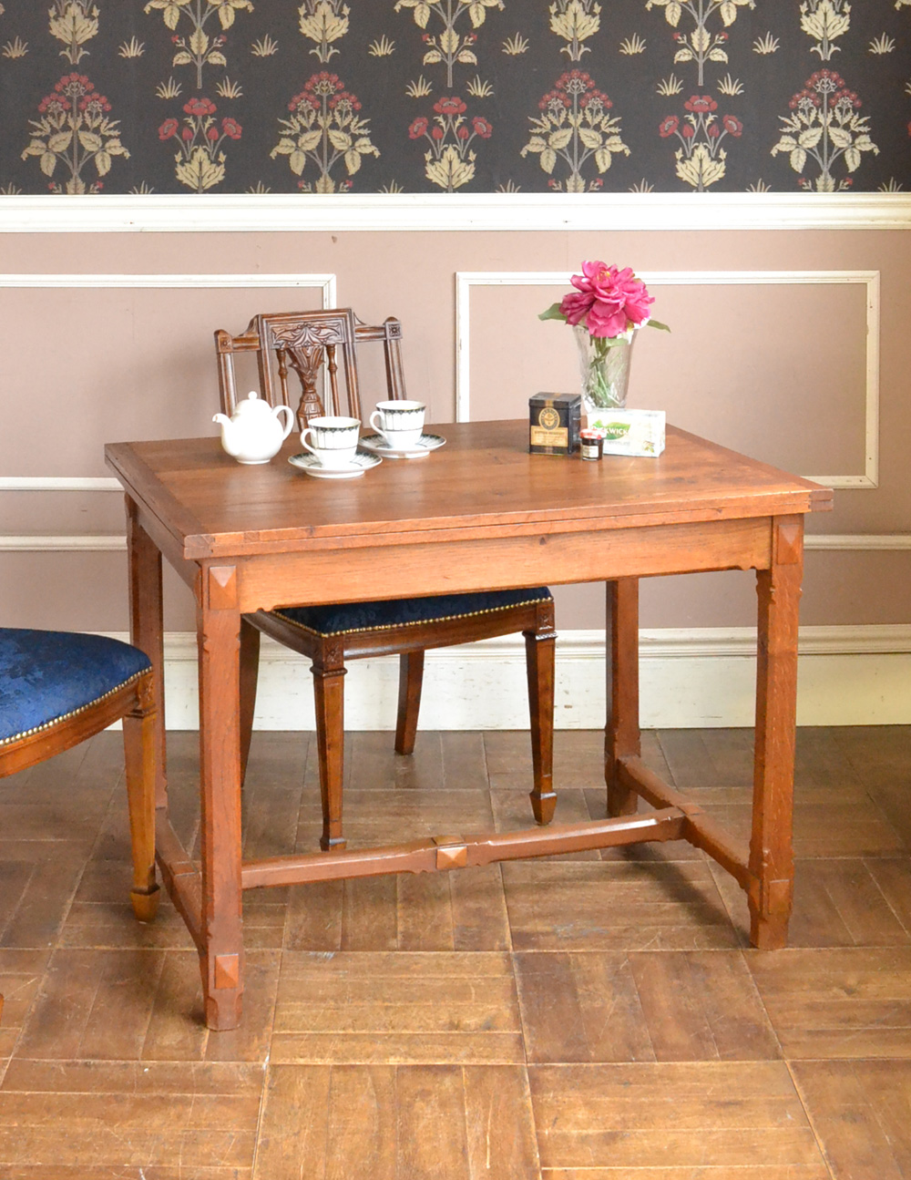 フランスアンティーク家具、伸張式のダイニングテーブル（ベイキングテーブル） (m-554-f)