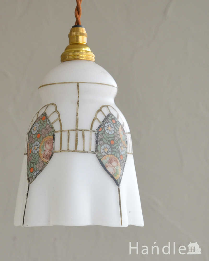 和室にも合う装飾、アンティークペンダントライト（コード・シャンデリア電球・ギャラリーなし） (k-2173-z)