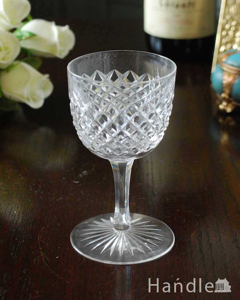キラキラと輝くイギリスで見つけたアンティークテーブルグラス（リキュールグラス） (m-2497-z)