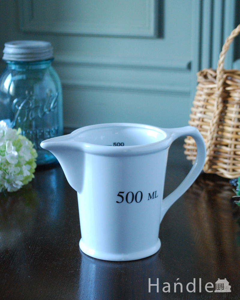 陶器のメジャーカップ（計量カップ）（L）　お洒落なキッチン雑貨 (n4-005)