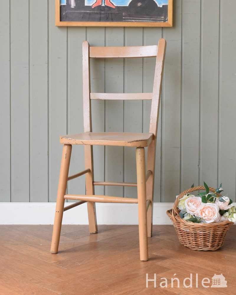 アンティークの椅子、ナチュラルな木製のアンティークスクールチェア (q-247-c)