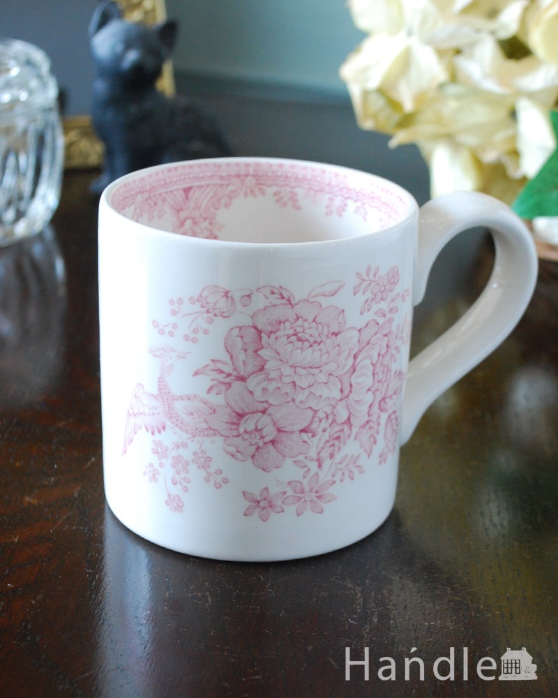 バーレイ社のマグカップ（ピンクアジアティックフェザンツ） (n1-061)