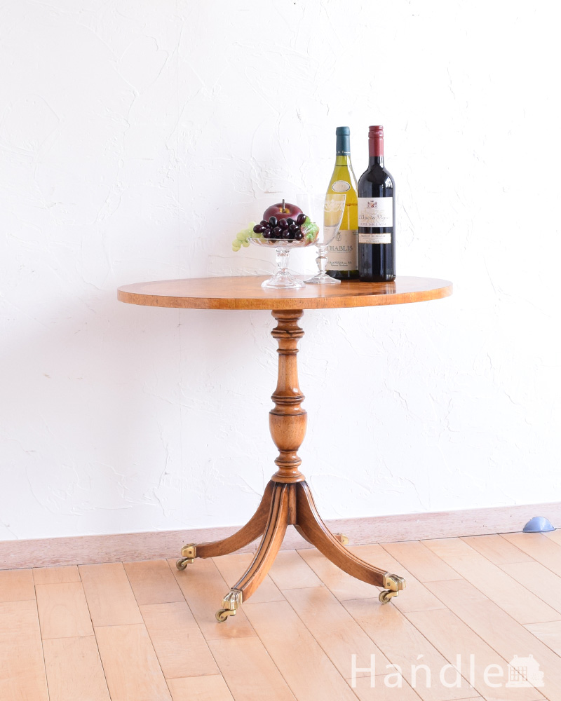 ウォルナット材のワインテーブル、エレガントなアンティーク家具 (q-844-f)