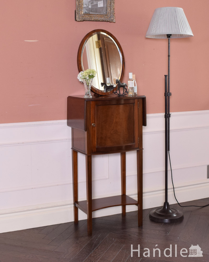 英国紳士のシェービングスタンド、ミラー付きの美しいアンティーク家具（マホガニー材） (q-974-f)