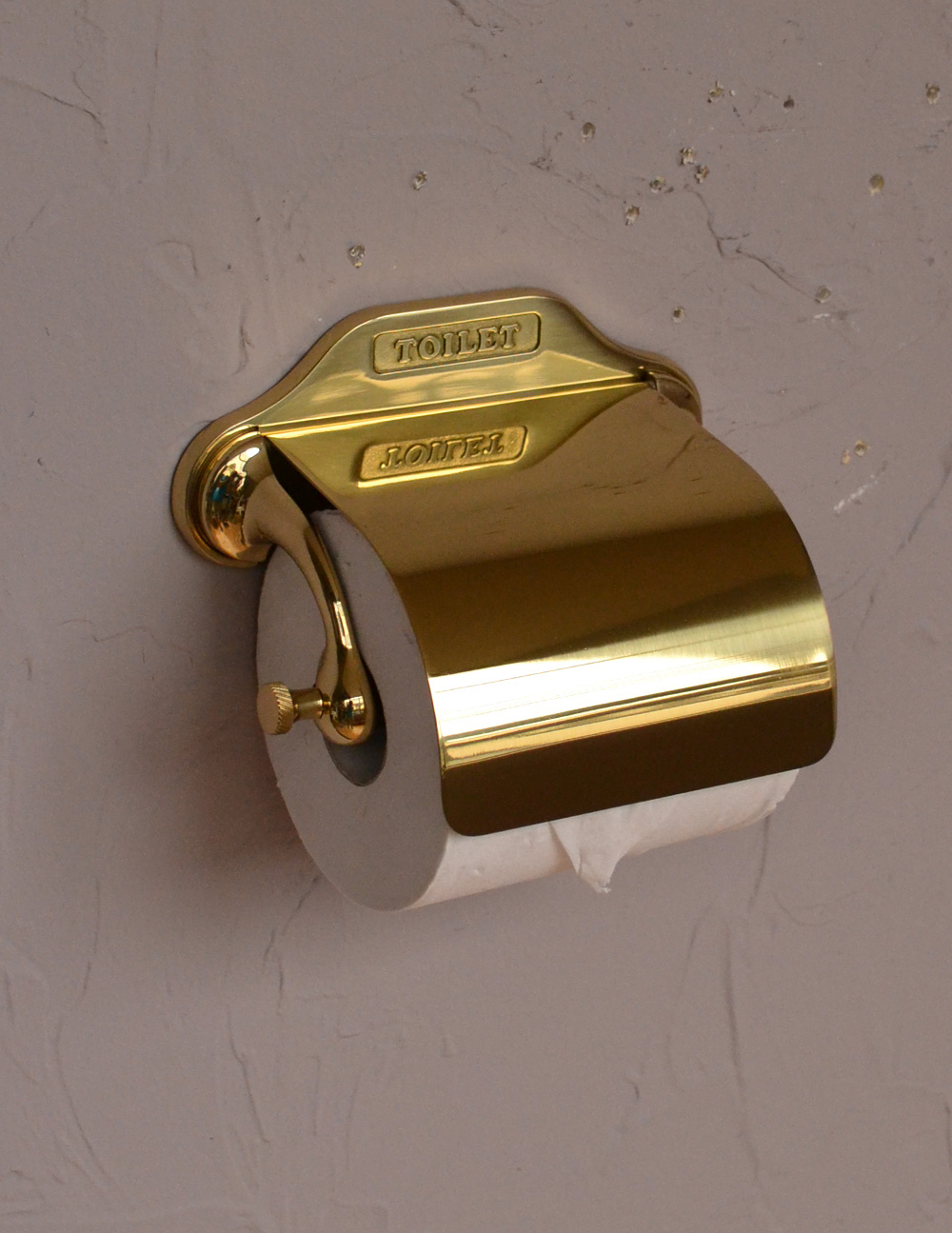 レトロなデザインの真鍮製ペーパーホルダー（ゴールド） (sa-237)
