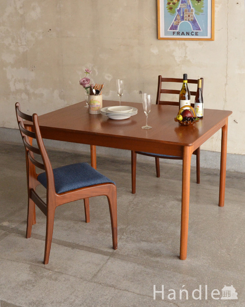 食卓で使えるエクステンションテーブル、マッキントッシュのヴィンテージ家具 (x-870-f)
