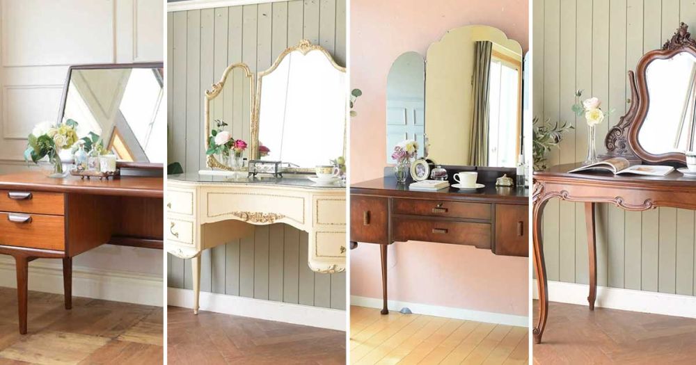フランスアンティーク木製ドレッシングテーブル/ドレッサー/ヴィンテージデスク フランスアンティーク木製ドレッシングテーブル/ドレッサー
