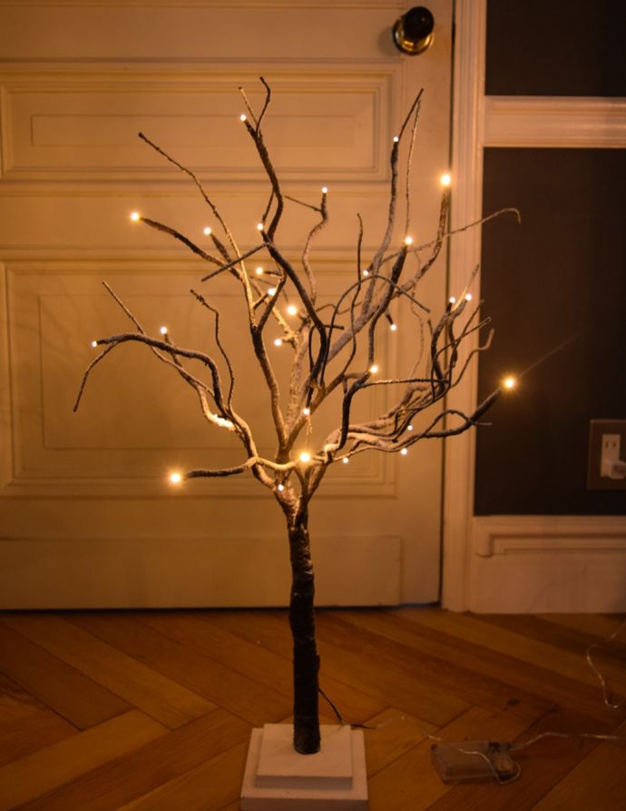 クリスマス用のおしゃれなツリー、りんごの木の形の素敵なLEDツリー（ブラウン・S）