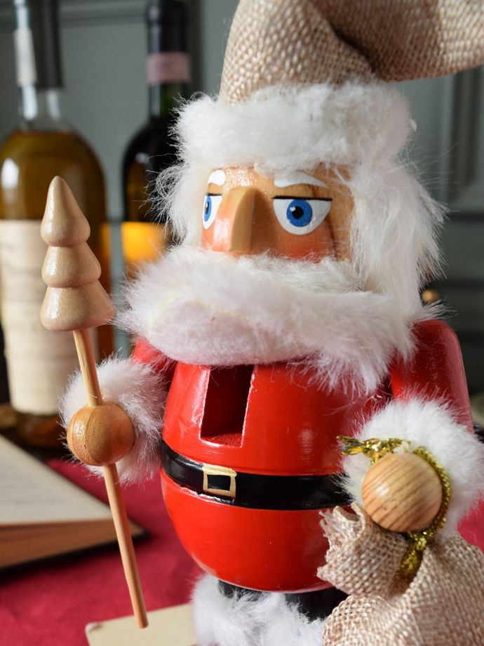 クリスマス用のおしゃれなオブジェ、くるみ割り人形モチーフのナッツクラッカーオブジェ（サンタ）(cm-253)｜インテリア雑貨
