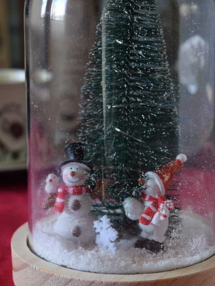 クリスマスを楽しむおしゃれなディスプレイ雑貨、ライト付きのガラスドーム（スノーフレーク）