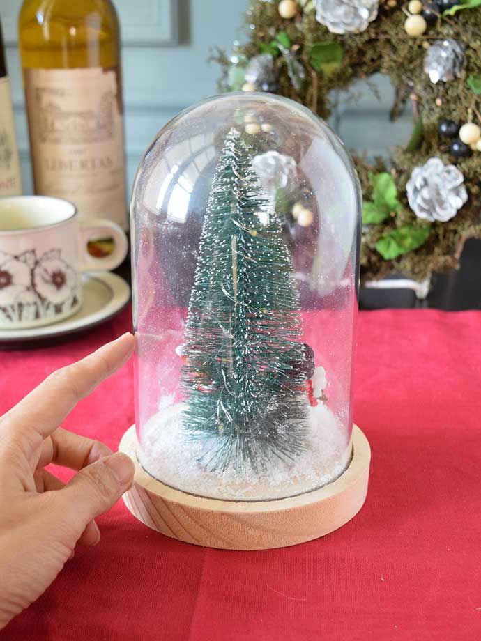 クリスマスを楽しむおしゃれなディスプレイ雑貨、ライト付きのガラスドーム（スノーフレーク）(cm-259)｜インテリア雑貨