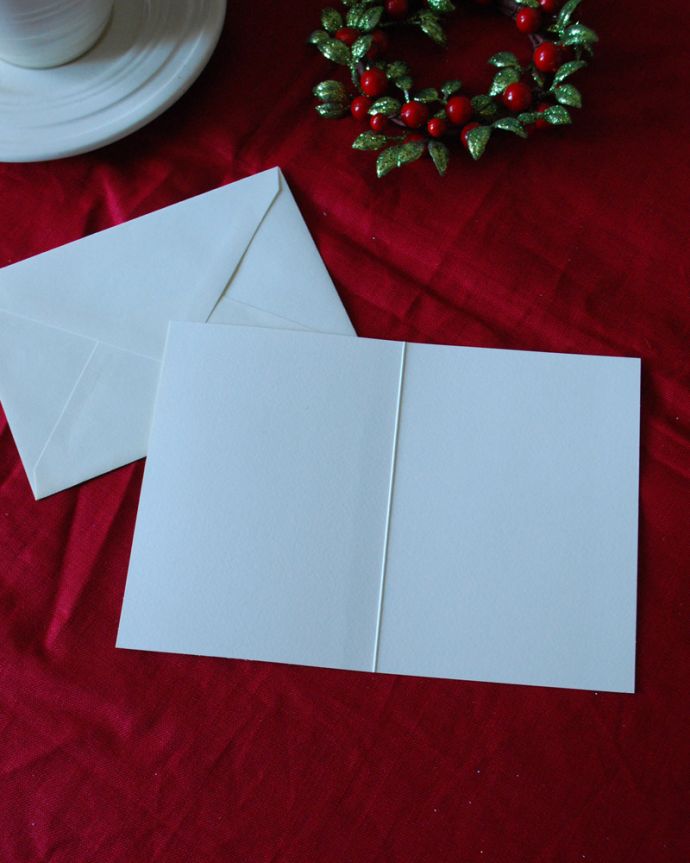 リビング雑貨　クリスマス用　カバリーニ社の封筒付きクリスマスカード（サンタクロース）。封筒もセットです。(cm-60)