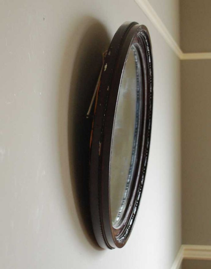 アンティーク ミラー（鏡）　アンティーク雑貨　フランスのアンティークの鏡、木製のモールディングミラー。アンティークのミラーは重みがあります。(d-1429-z)