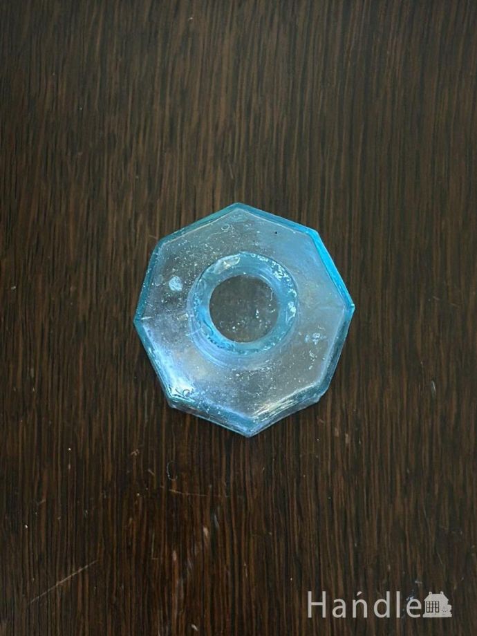アンティークガラスのおしゃれな小瓶、英国から届いた八角形のインク 