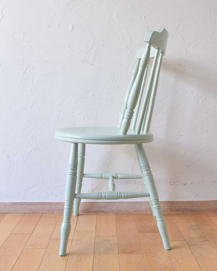 可愛くて珍しいパステルカラーのペイントチェア、アンティークのキッチンチェア(d-905-c)｜アンティークチェア・椅子