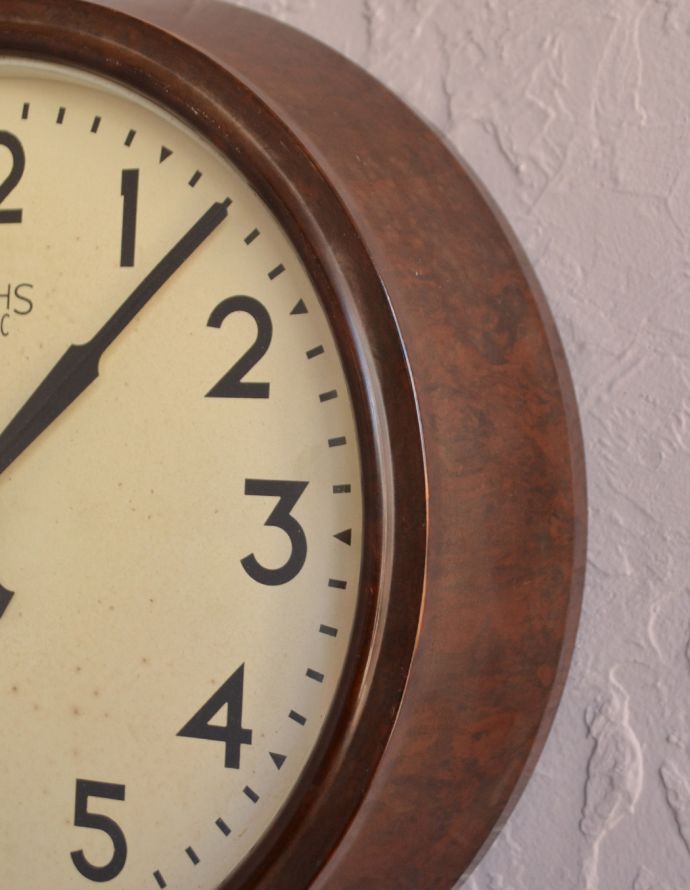 時計・スケール・カレンダー　アンティーク雑貨　スミス社のアンティークウォールクロック。イギリスから届いたアンティークの壁掛け時計。(e-223-1)