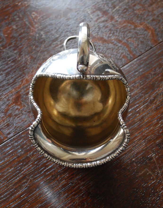 アンティーク シルバー製　アンティーク雑貨　英国の銀食器、アンティークシルバーのシュガーポット。スプーンは付いていません。(h-176-z)