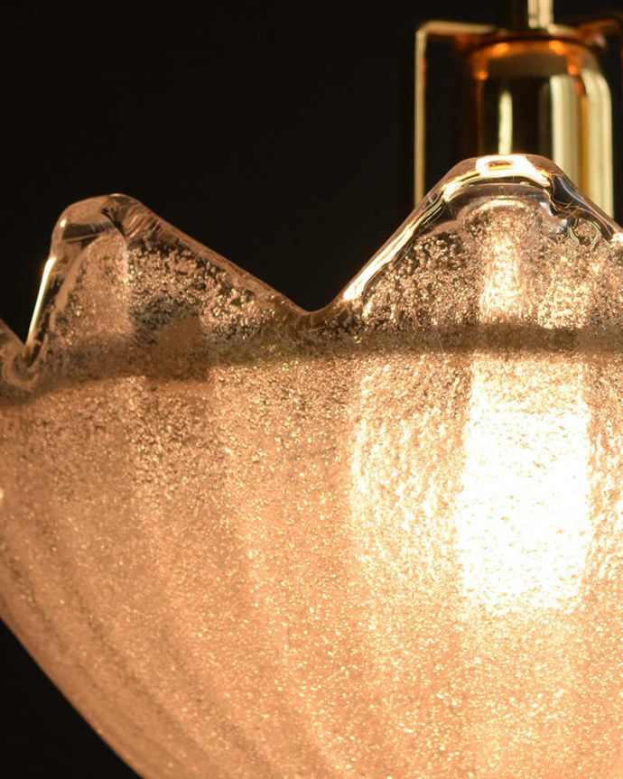 シャンデリア　照明・ライティング　厚みのあるガラスに存在感のあるオシャレなハンギングボウル。。(h-394-z)