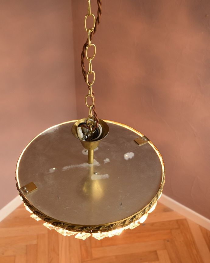シャンデリア　照明・ライティング　フランスアンティークのプチシャンデリア(2灯)(E17丸球付) 。。(h-746-z)