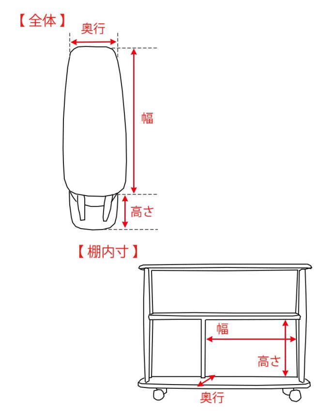 アンティークのワゴン・トローリー　アンティーク家具　トローリーテーブル　サイズ表 (x-1465-f)