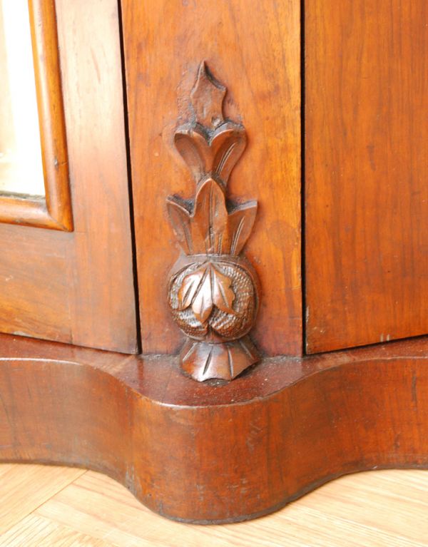 英国のアンティーク家具、ミラー付クレデンザ（キャビネット）(j-1485 