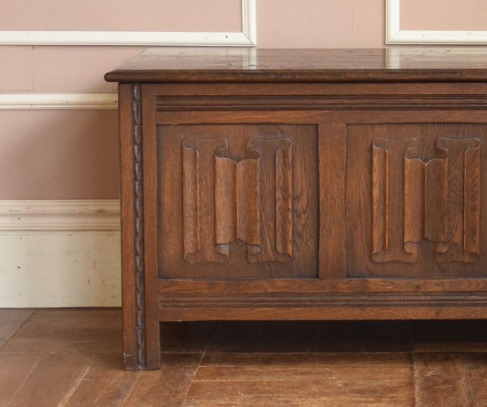 ベンチとしても使える収納付きアンティーク家具、英国スタイルのコファー(j-1559-f)｜アンティーク家具