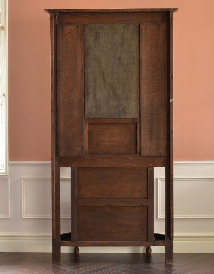 アンティークの玄関収納　アンティーク家具　玄関で使えるアンティーク英国家具、ベンチも付いたホールスタンド。きちんとメンテナンスしてあるので、裏側もキレイです。(j-1695-f)