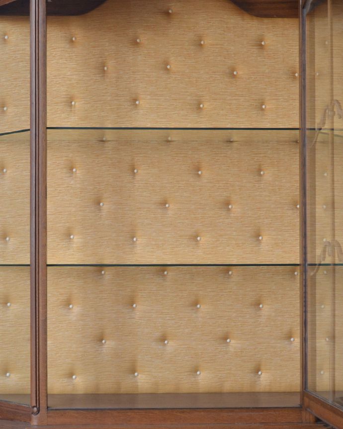 アンティークのキャビネット　アンティーク家具　フランスで見つけたアンティーク家具、エレガントなガラスキャビネット（ショーケース）。棚板は可動です。(j-1747-f)