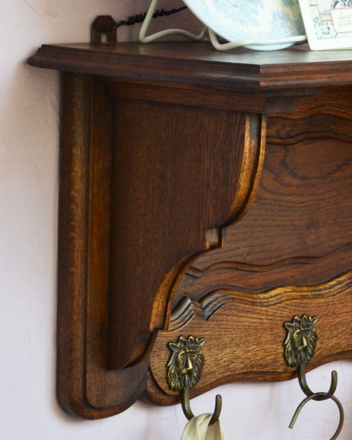 希少 フランス アンティーク ＊ 彫刻 ウォールシェルフ 壁掛け フック 骨董 希少 フランス アンティーク ＊ 彫刻 ウォールシェルフ 壁掛け