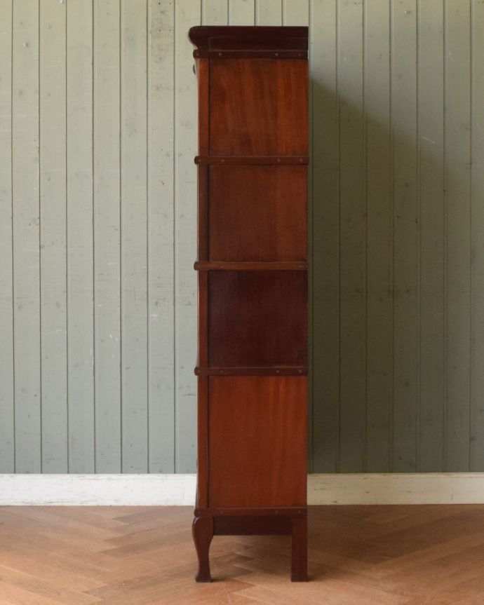 英国アンティーク木製ブックケースキャビネット 本棚 食器棚 飾り棚(81 