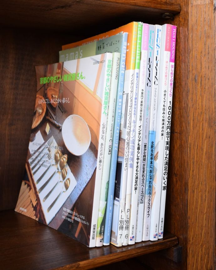 アンティークのキャビネット　アンティーク家具　ブックケース　しっかり収納できますA4サイズの雑誌までしっかり収納出来ちゃう優れもの。(j-2718-f)