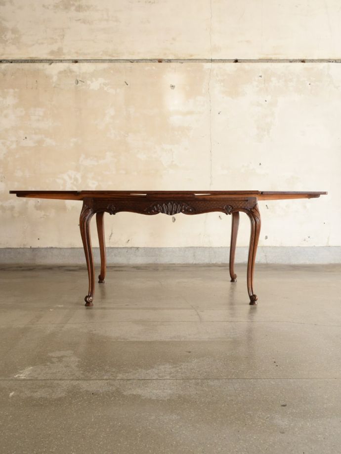 フランスアンティーク古木ドローリーフテーブル/伸張式ダイニング木製机(73-50 ダイニングテーブル 品切れ