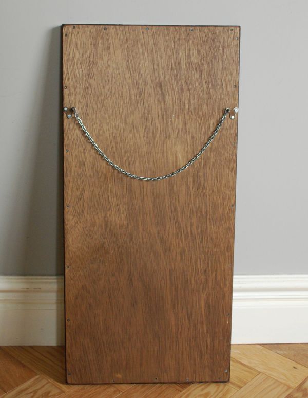 アンティーク フレーム付きミラー　アンティーク雑貨　オーク材を使った英国のウッドフレームミラー、アンティークの鏡。壁に取り付けられるように金具が付いています。(k-1335-z)